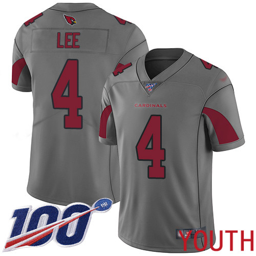 Arizona Cardinals Limited Silver Youth Andy Lee Jersey NFL Football #4 100th Season Inverted Legend->youth nfl jersey->Youth Jersey